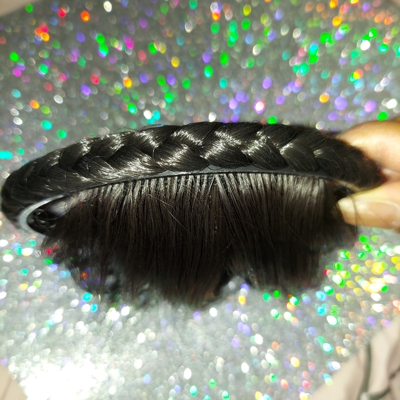 Synthetic Twist Braid Headband With Fringe Bangs - Picture 7 of 9